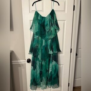 Petal & Pup Green Ruffled formal dress